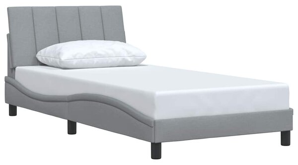 Rám postele bez matrace Hanko světle šedá 100 x 200 cm textil 3310370
