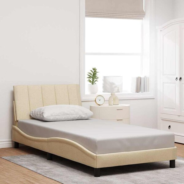 Rám postele bez matrace Hanko krémová 100 x 200 cm textil 3310375