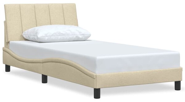 Rám postele bez matrace Hanko krémová 100 x 200 cm textil 3310375