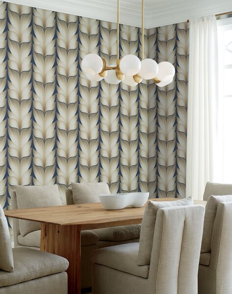 Modro-béžová geometrická vliesová tapeta na zeď, EV3956, Candice Olson Casual Elegance, York
