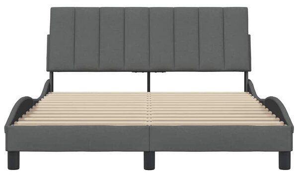 Rám postele bez matrace Hanko tmavě šedá 140 x 200 cm textil 3310392