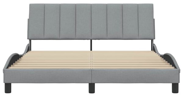 Rám postele bez matrace Hanko světle šedý 160 x 200 cm textil 3310398