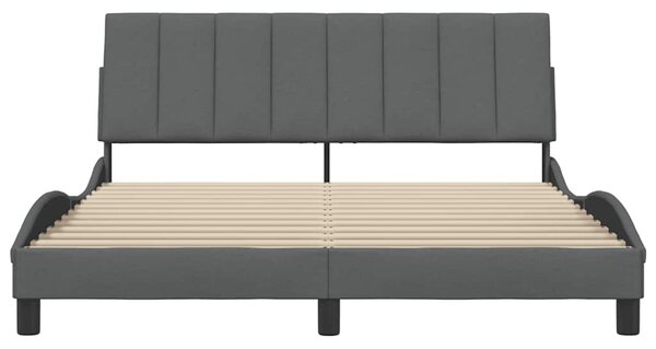 Rám postele bez matrace Hanko tmavě šedý 160 x 200 cm textil 3310399