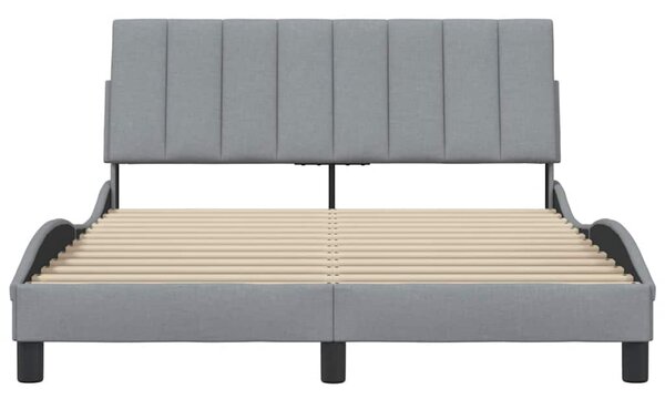 Rám postele bez matrace Hanko světle šedý 140 x 200 cm textil 3310391
