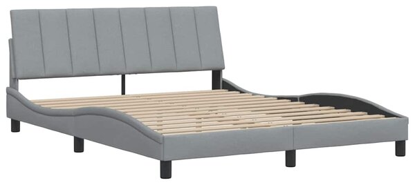 Rám postele bez matrace Hanko světle šedý 160 x 200 cm textil 3310398