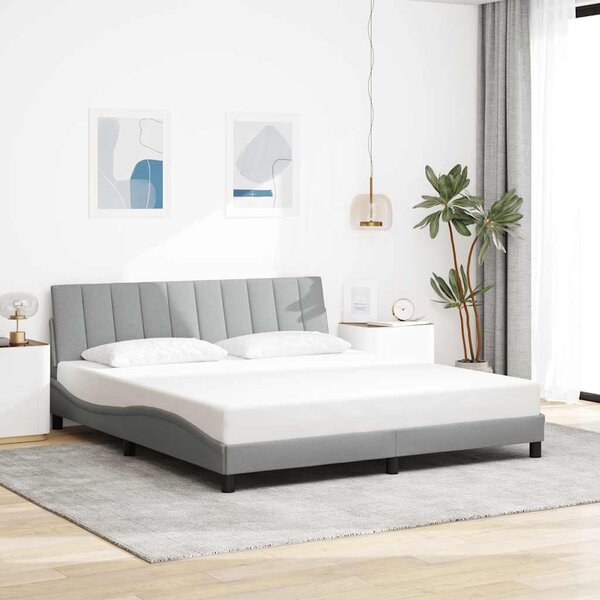 Rám postele bez matrace Hanko světle šedý 180 x 200 cm textil 3310405