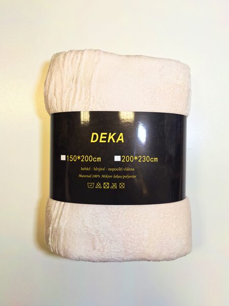 Měkoučká mikroplyšová deka – béžová (cappuccino), 150×200 cm / 200×230 cm Velikost: 150×200 cm
