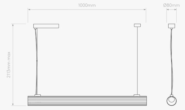 Astro Io 1000 LED závěsné svítidlo Ra>90 Chromová