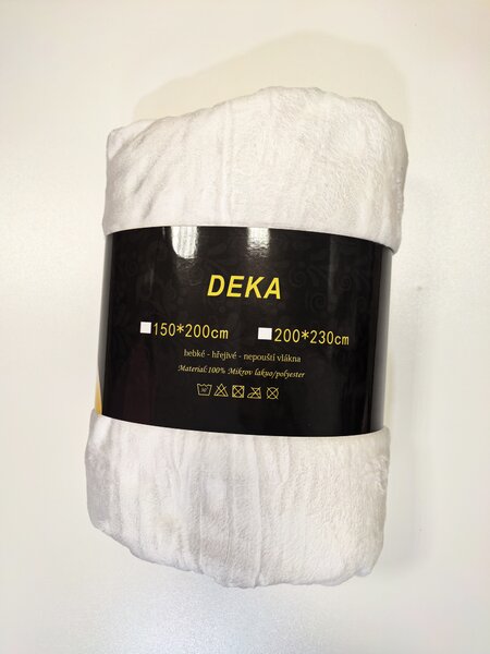 Měkoučká mikroplyšová deka – bílá, 150×200 cm / 200×230 cm Velikost: 150×200 cm