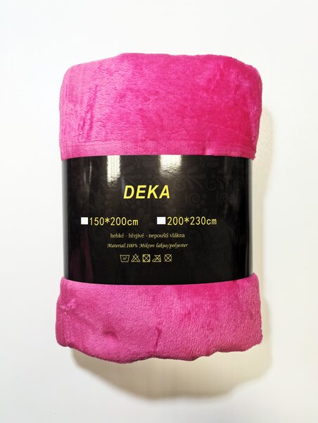 Měkoučká mikroplyšová deka – růžová / fuchsiová, 150×200 cm / 200×230 cm Velikost: 150×200 cm