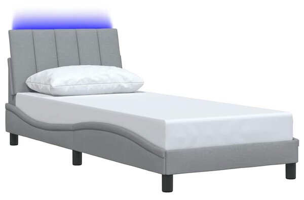 Rám postele bez matrace Hanko světle šedá 90 x 190 cm textil 3310426