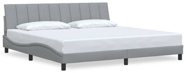 Rám postele bez matrace Hanko světle šedý 200 x 200 cm textil 3310412
