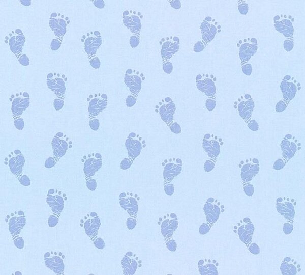Dětské vliesové tapety na zeď Little Stars 35863-2, rozměr 10,05 m x 0,53 m, dětské stopy modré, A.S.Création