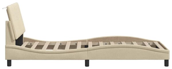 Rám postele bez matrací Hanko krémově 80x200 cm textil 3310424