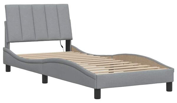 Rám postele bez matrace Hanko světle šedá 90 x 190 cm textil 3310426