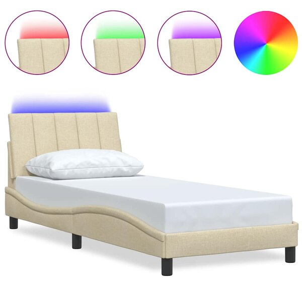 Rám postele bez matrací Hanko krémově 80x200 cm textil 3310424
