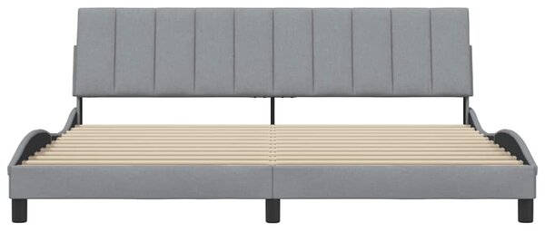 Rám postele bez matrace Hanko světle šedý 200 x 200 cm textil 3310412