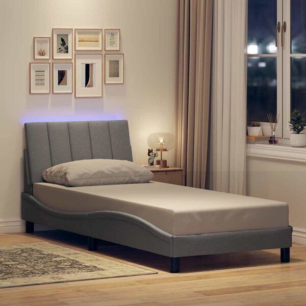 Rám postele bez matrace Hanko světle šedá 90 x 190 cm textil 3310426