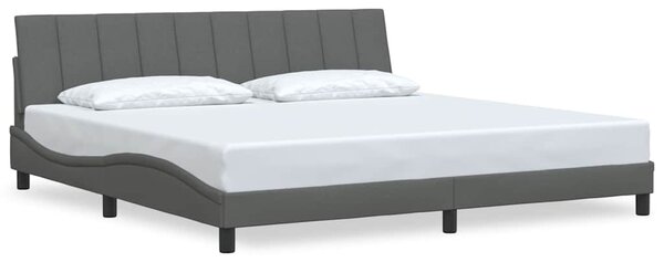 Rám postele bez matrace Hanko tmavě šedý 200 x 200 cm textil 3310413
