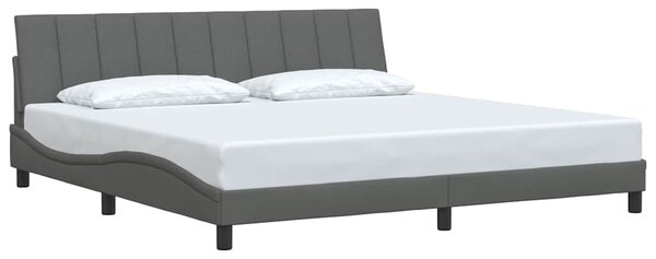 Rám postele bez matrace Hanko tmavě šedý 200 x 200 cm textil 3310413