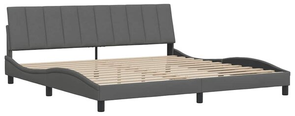 Rám postele bez matrace Hanko tmavě šedý 200 x 200 cm textil 3310413