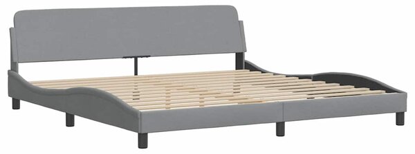 Rám postele bez matrace Hanko světle šedý 200 x 200 cm textil 3310482