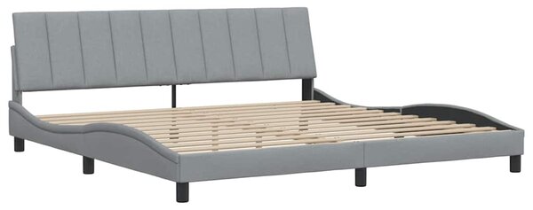 Rám postele bez matrace Hanko světle šedý 200 x 200 cm textil 3310412