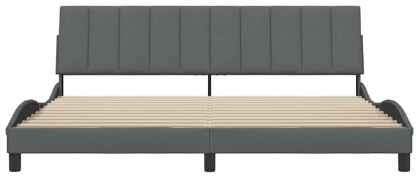 Rám postele bez matrace Hanko tmavě šedý 200 x 200 cm textil 3310413