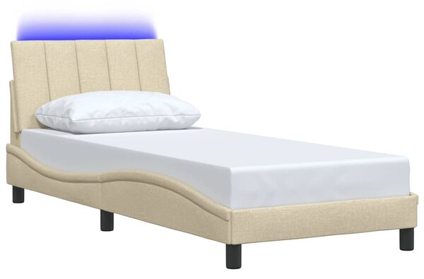 Rám postele bez matrací Hanko krémově 80x200 cm textil 3310424