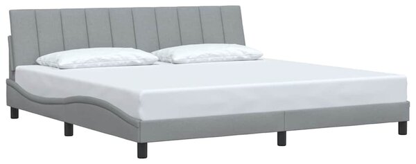 Rám postele bez matrace Hanko světle šedý 200 x 200 cm textil 3310412