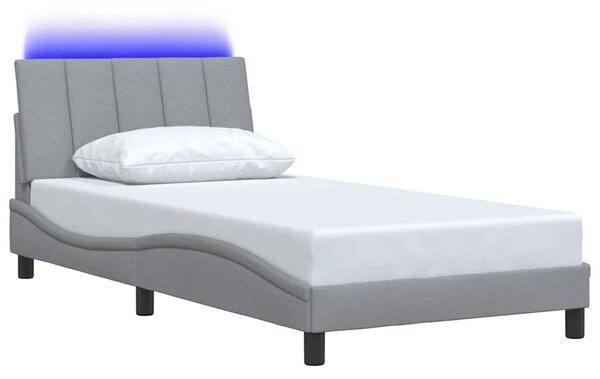 Rám postele bez matrace Hanko světle šedá 100 x 200 cm textil 3310440