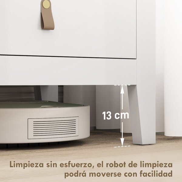 HOMCOM Komoda s 6 zásuvkami do ložnice s PU úchyty 120x40x78 cm Bílá | Aosom