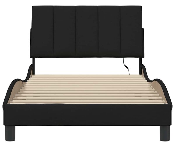 Rám postele bez matrace Hanko černý 100 x 200 cm textil 3310442