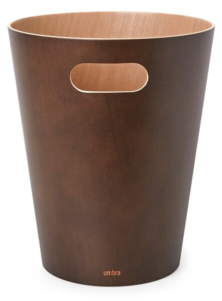 Hnědý kancelářský odpadkový koš 7,5 l Woodrow – Umbra