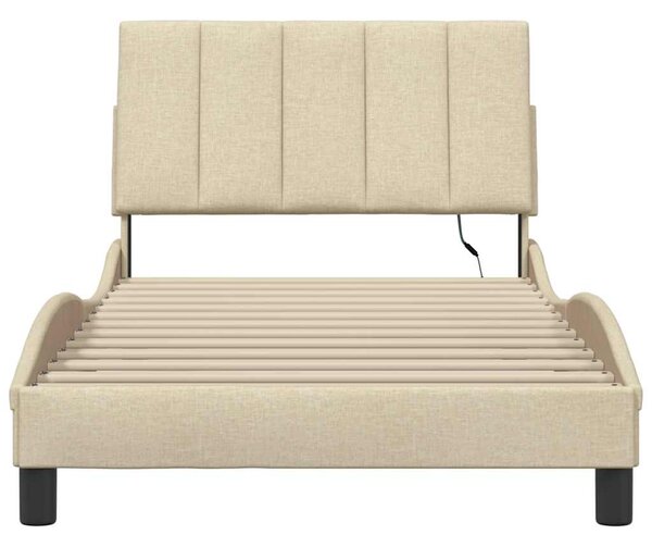 Rám postele bez matrace Hanko krémová 100 x 200 cm textil 3310445