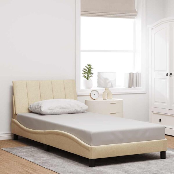 Rám postele bez matrace Hanko krémová 100 x 200 cm textil 3310445