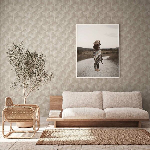 A.S. Création | Vliesová tapeta na zeď Natural Living 38506-1 | 0,53 x 10,05 m | béžová, krémová