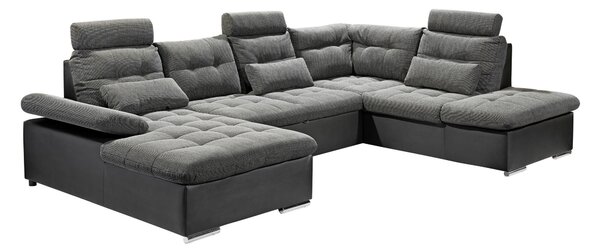 ROHOVÁ SEDAČKA, textil, šedá, černá MID.YOU - Sedací soupravy, Online Only