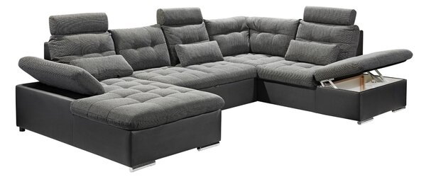 ROHOVÁ SEDAČKA, textil, šedá, černá MID.YOU - Sedací soupravy, Online Only