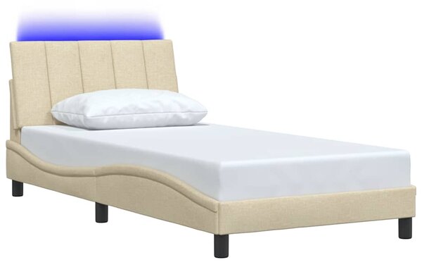 Rám postele bez matrace Hanko krémová 100 x 200 cm textil 3310445