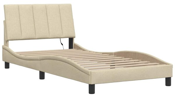 Rám postele bez matrace Hanko krémová 100 x 200 cm textil 3310445