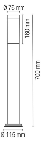 Intec Tokyo E27 sloupkové svítidlo 1100mmBílá