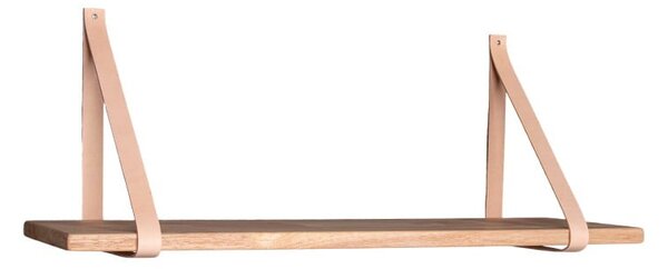 Dřevěná police s koženými úchytkami House Nordic Forno, 80 x 20 cm