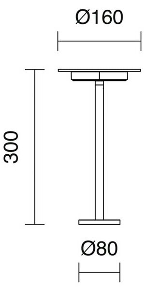 Cristher Duomo LED sloupkové svítidlo 300mm2700K