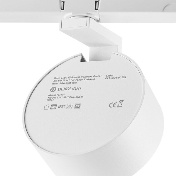 Deko-Light 3-fázové bodové svítidlo Ceres 118, 31 W, DALI, 3000 K, bílá 707304