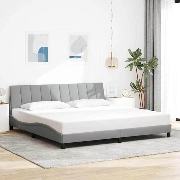 Rám postele bez matrace Hanko světle šedý 200 x 200 cm textil 3310482