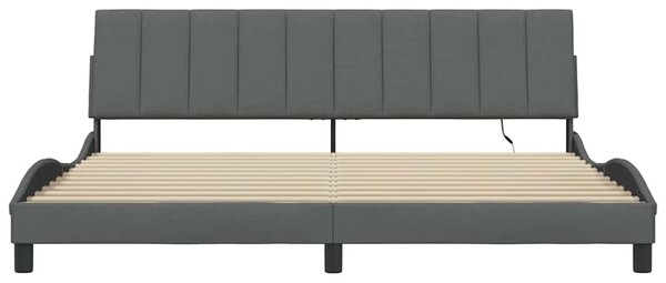 Rám postele bez matrace Hanko tmavě šedý 200 x 200 cm textil 3310483