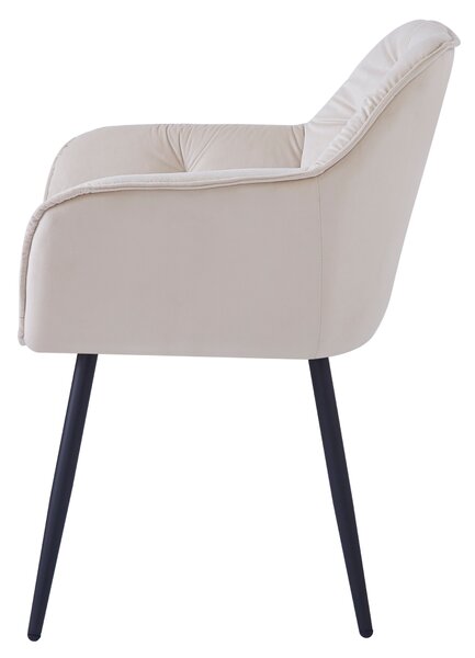 Designové křeslo TIRRA - látka Velvet, béžová / černá