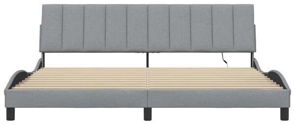 Rám postele bez matrace Hanko světle šedý 200 x 200 cm textil 3310482