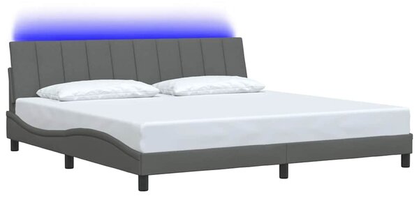Rám postele bez matrace Hanko tmavě šedý 200 x 200 cm textil 3310483